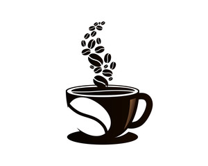 Coffee Bean with Mug Vector