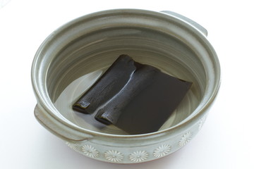 Japanese food ingredient, seaweed kombu for broth cooking