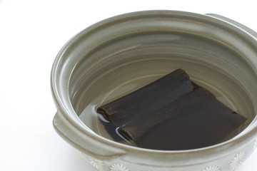 Japanese food ingredient, seaweed kombu for broth cooking