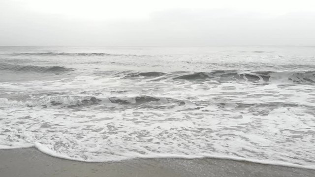 Drone Footage of Ocean waves in a small Indian Village 