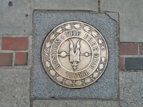 Seal Of The Freedom Trail In Boston, USA