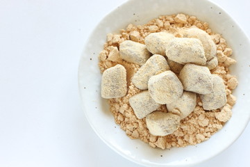 Japanese food, Kinako soy powder candy on dish