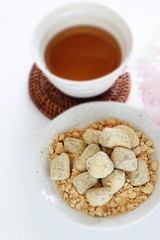 Japanese food, Kinako soy powder candy on dish