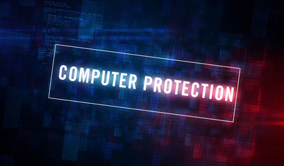 Computer protection and cyber security in cyberspace illustration