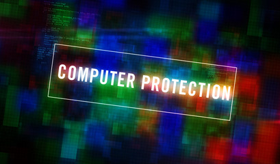 Computer protection and cyber security in cyberspace illustration