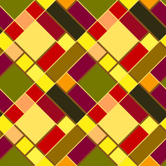 Patchwork, mosaic and geometric elements, seamless pattern.