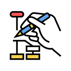 building hierarchy color icon vector. building hierarchy sign. isolated symbol illustration