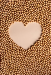 Heart shaped frame from pile of raw chickpeas. Love.  Healthy vegetarian diet, organic food...