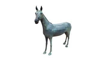 Obraz na płótnie Canvas Horse bronze isolated on white background.