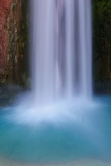 Close up Mooney Falls in spring , Havasu Canyon, Havasupai Indian Reservation, Arizona, United States
