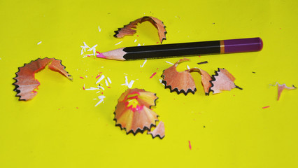 Art Pencil isolated in yellow background