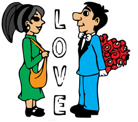 man and woman in romantic mood 