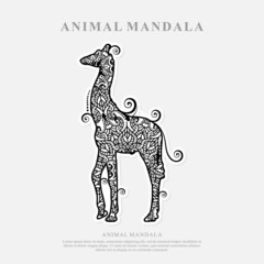 giraffe Mandala Vector Line Art Style
