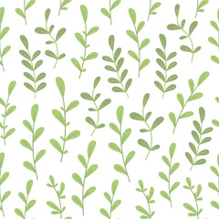 Seamless pattern with green branches.