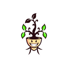 plant character feeling annoyed isolated on white background. plant character emoticon illustration