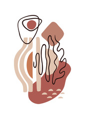 rendy vector illustration of organic abstract shapes and doodle objects.