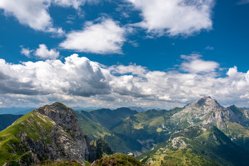 Fototapeta premium Summer day trekking in the Carnic Alps, Friuli Venezia-Giulia, Italy