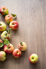 ripe apples on a  table