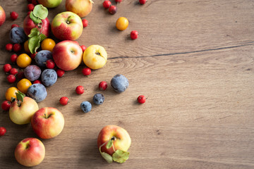 ripe apples on a  table