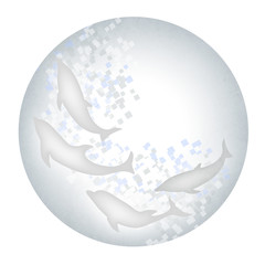 イルカをモチーフにした背景素材