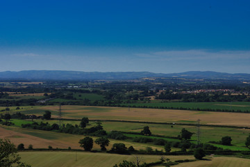 Fototapeta na wymiar View of distant shropshire hills
