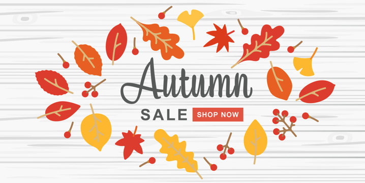 Autumn sale, shopping banner design