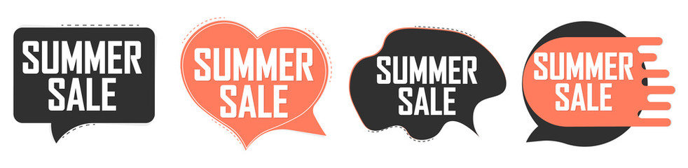 Set Summer Sale banners, discount tags design template, vector illustration