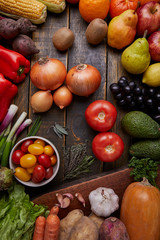 Obraz na płótnie Canvas Fresh Fruits and Vegetables from the Organic Market.