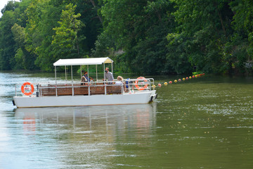 Naklejka premium ferry on the canal