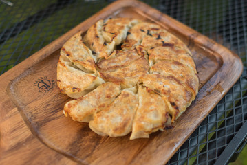 homemade dumplings gyoza on outdoor