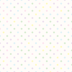 Pastel polka dot seamless, pattern background, vector.