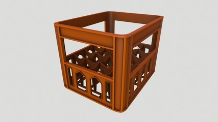 Bottle Crate Low-poly 3D model