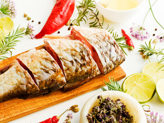 Crucian carp on white