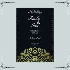 Mandala template with elegant, classic elements. Great for invitation, flyer, menu, brochure, background Premium Vector