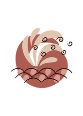 rendy vector illustration of organic abstract shapes and doodle objects.