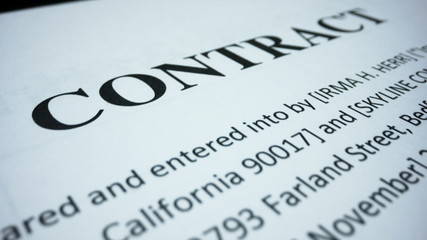 Obraz premium Document with english text. Rubber stamp making seal on financial document