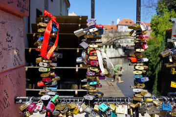 Prague love padlocks