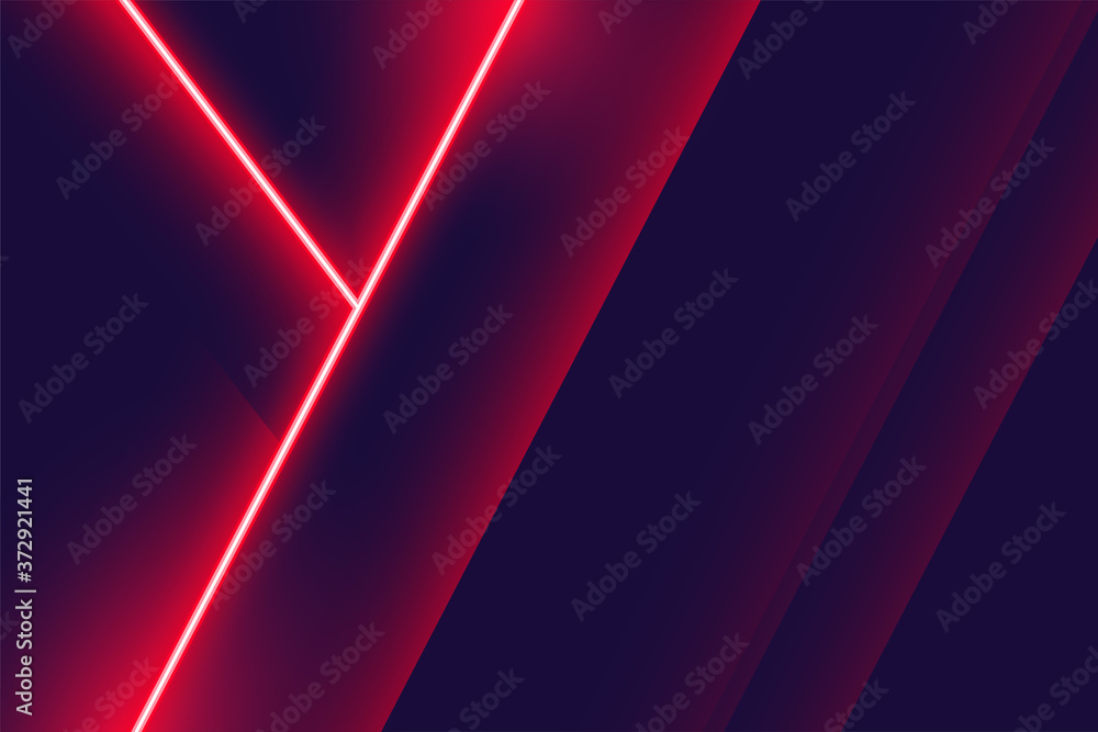 Canvas Prints red neon background with geometric lines design