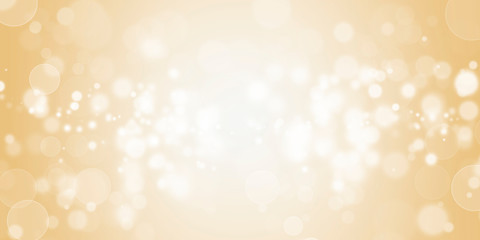 Fototapeta na wymiar White lights bokeh , Celebration, defocus glitter blur on yellow background. Illustration