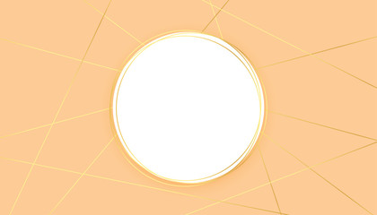 modern pastel background with golden lines shapes and circle frame