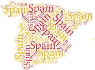 Fototapeta na wymiar Spain map word cloud concept.