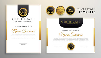 elegant certificate of appreciation modern template set of two