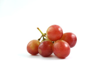 Fresh red grape isolated on white background
