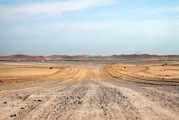 Unpaved road in the Namib desert, Namibia