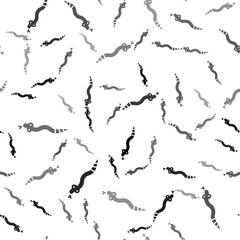 Black Snake icon isolated seamless pattern on white background. Vector.