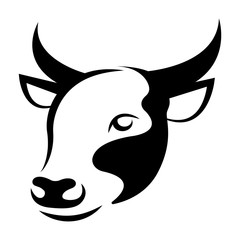 Bull zodiac sign isolated on white background. Happy Chinese new year 2021. Vector illustration.