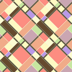 Patchwork, mosaic and geometric elements, seamless pattern.