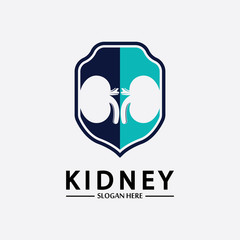 Kidney Shield Logo Template Design Vector, Emblem, Design Concept, Creative Symbol, Icon.
