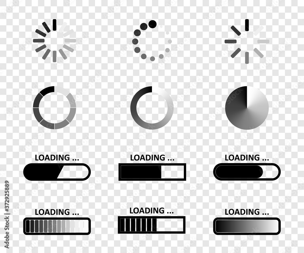 Wall mural loading. load bar vector icons, isolated. loading icons collection. vector illustration