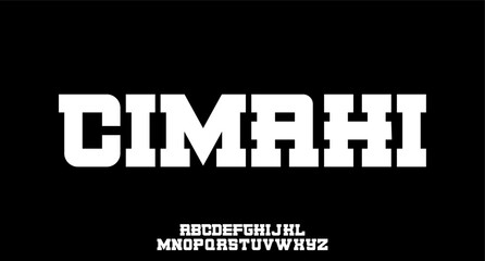 cimahi, a font combination between vintage and modern type style alphabet	
